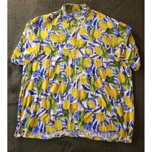 Kenny Flowers Mens Limited Edition Button Hawaiian Shirt YELLOW LEMONS 3XL